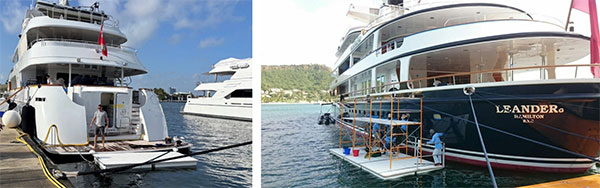 Yacht Hull Waxing Floats